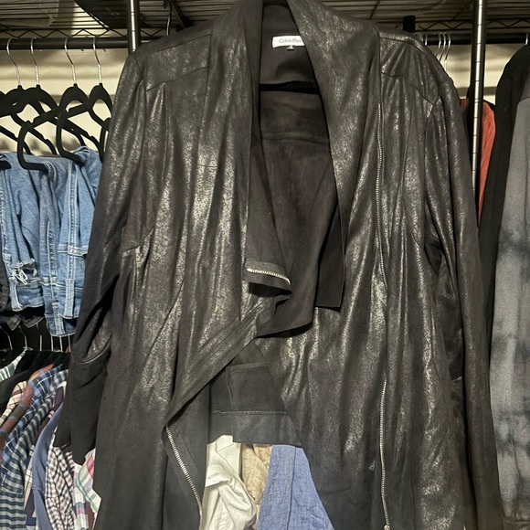 Calvin Klein Black Leather Jacket - Picture 1 of 4